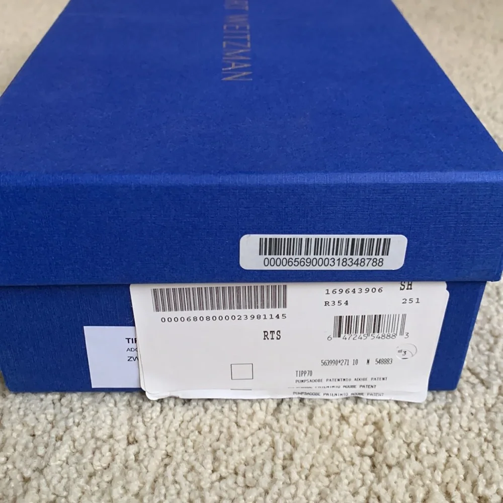 NIB Stuart Weitzman Patent Leather “Tippi” 70mm Heels, Adobe (nude) sz 10M - Picture 11 of 12